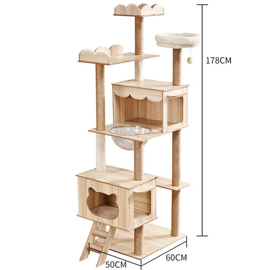 Space Capsule Cat Crawl Nest With Scratching Board - Wooden Pet Toy And Supplies-30