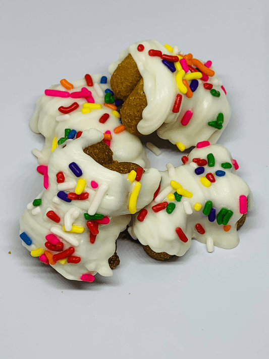 PB & Banana Delight Dog Cookies with Icing and Sprinkles-0