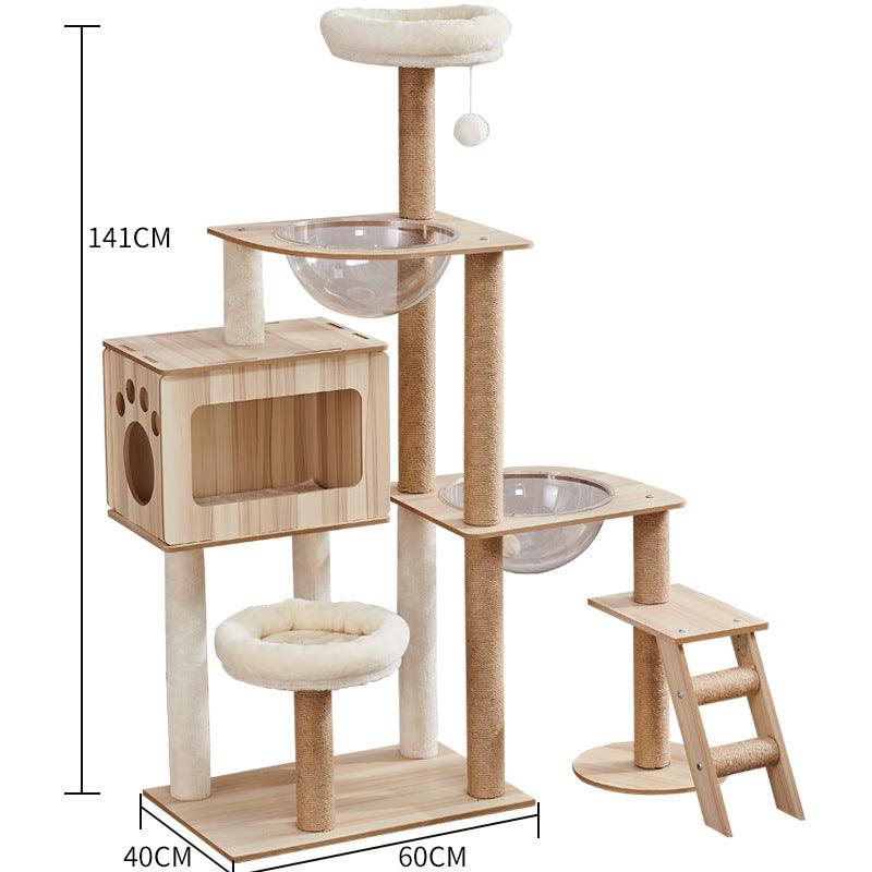 Space Capsule Cat Crawl Nest With Scratching Board - Wooden Pet Toy And Supplies-28